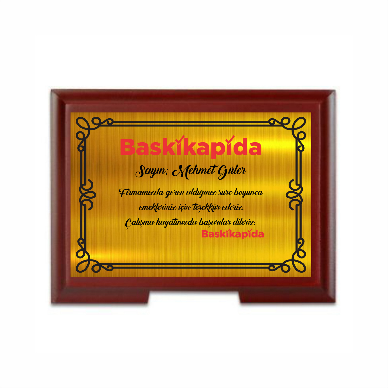 Ahşap Plaket Yatay Büyük Boy(18x24)